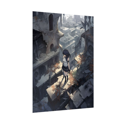 Anime Bird in Flight: Delicate Details in Mid-Air - Poster