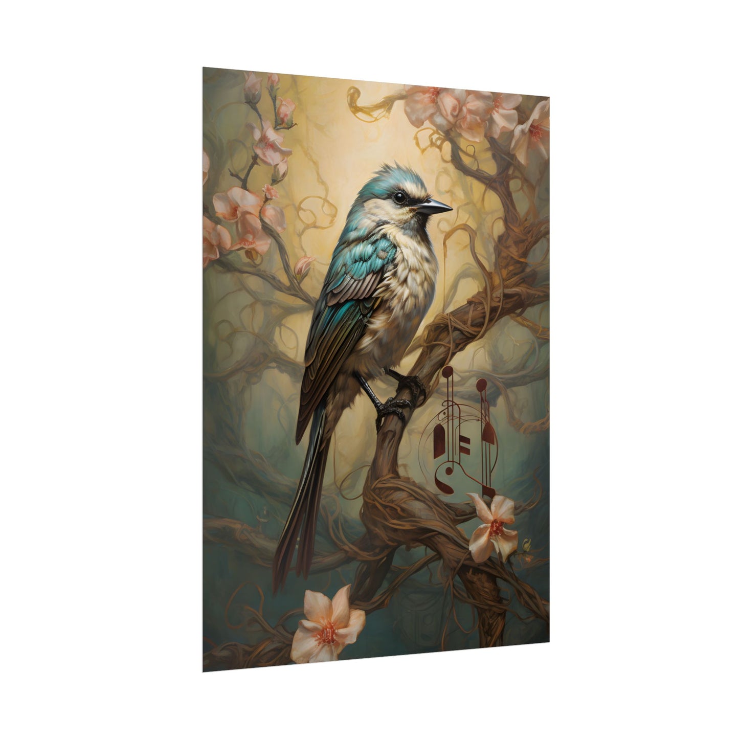 Blue Beauty: A Majestic Songbird in Nature - Poster