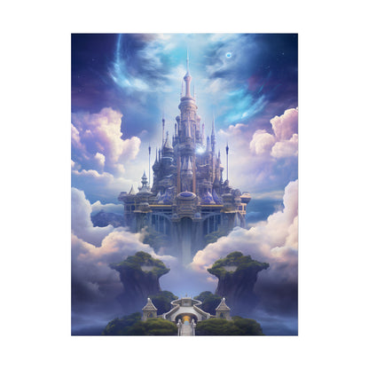 Celestial Fantasy Floating City: Dreamlike Artwork - Poster