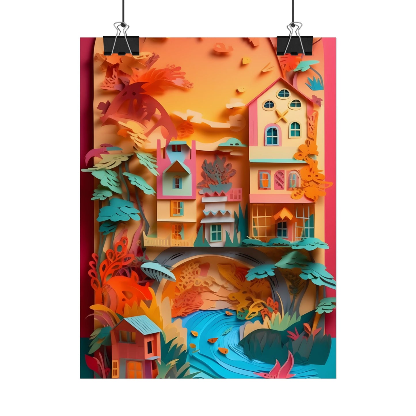 Whimsical Paper Quilling Illusion: Realistic Photograph - Poster