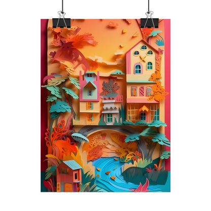Whimsical Paper Quilling Illusion: Realistic Photograph - Poster