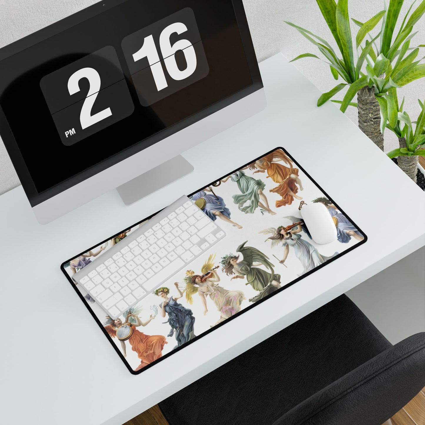 Ethereal Greek Goddesses: Classical Artwork featuring Nine Unique Deities - Desk Mat