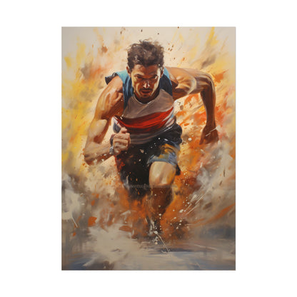 Passionate Athlete in Motion: Determined Sports Art - Poster