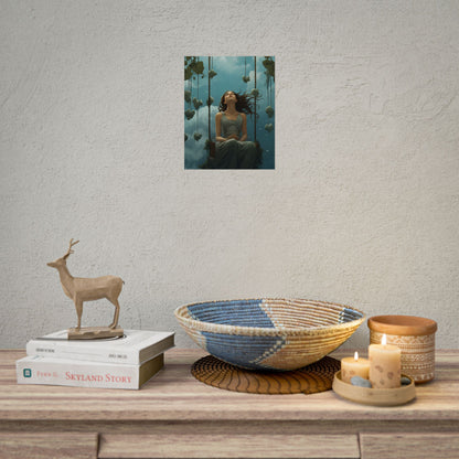 Person at Desk with Laptop: Digital Artwork - Poster