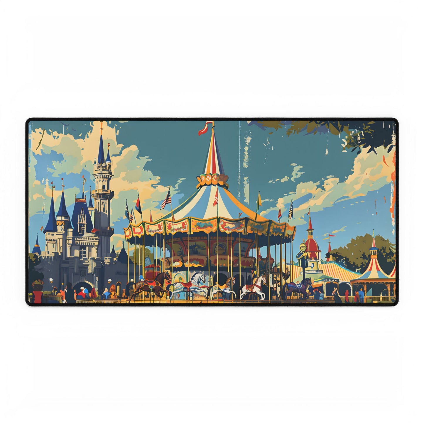 Vintage Disney Nostalgia: Retro Attraction Poster Art - Desk Mat