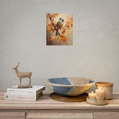 Vibrant Oak Branch: Colorful Leaves Oil Painting - Poster