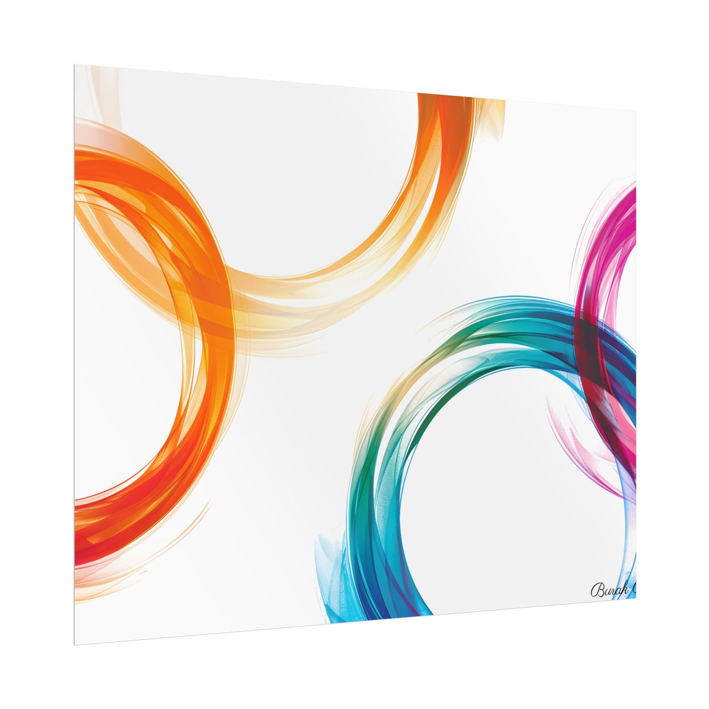 Swirling Abstract Colors: Vibrant Digital Artwork - Poster