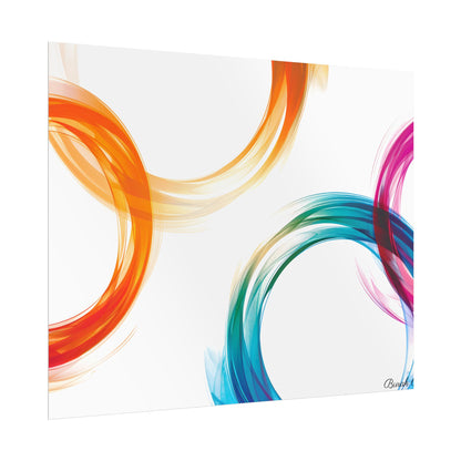 Swirling Abstract Colors: Vibrant Digital Artwork - Poster