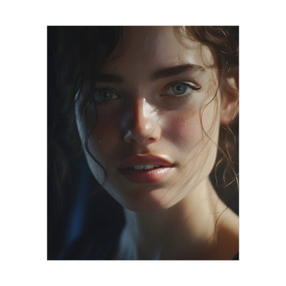 Smiling Portrait of a Woman: Close-Up Art - Poster