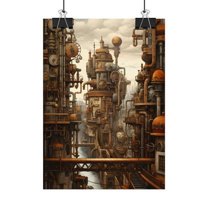Steampunk Cityscape: Vintage Parisian Dreamscape - Poster