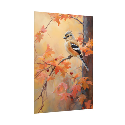 Vibrant Autumn Oak: Realistic Oil Painting - Poster
