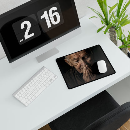 A Moment in Time: Gentle Aged Man in Formal Contemplation - Desk Mat