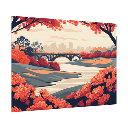 Retro Golf Course Illustration: Classic Greens - Poster