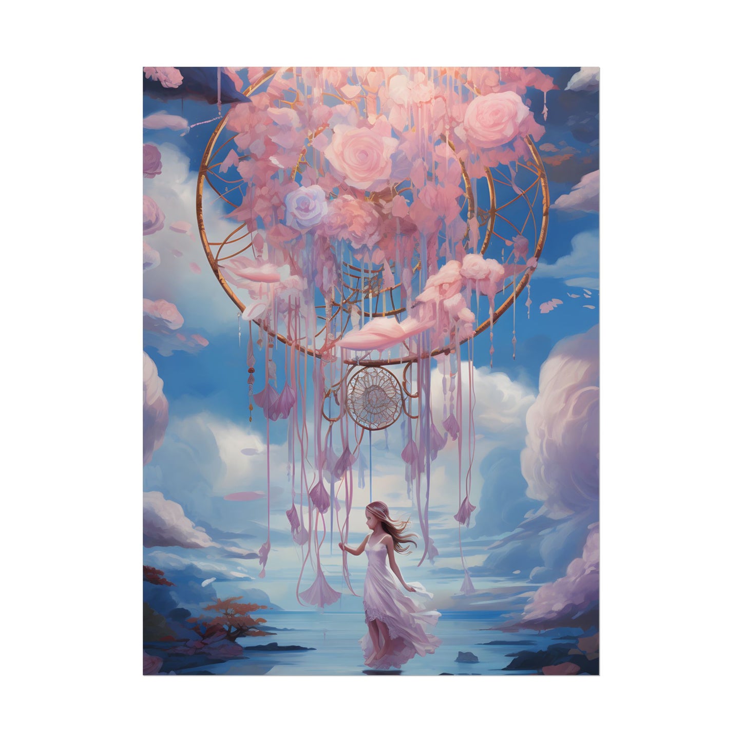 Dreamscape of Whispers: Ethereal Realm Digital Artwork - Poster