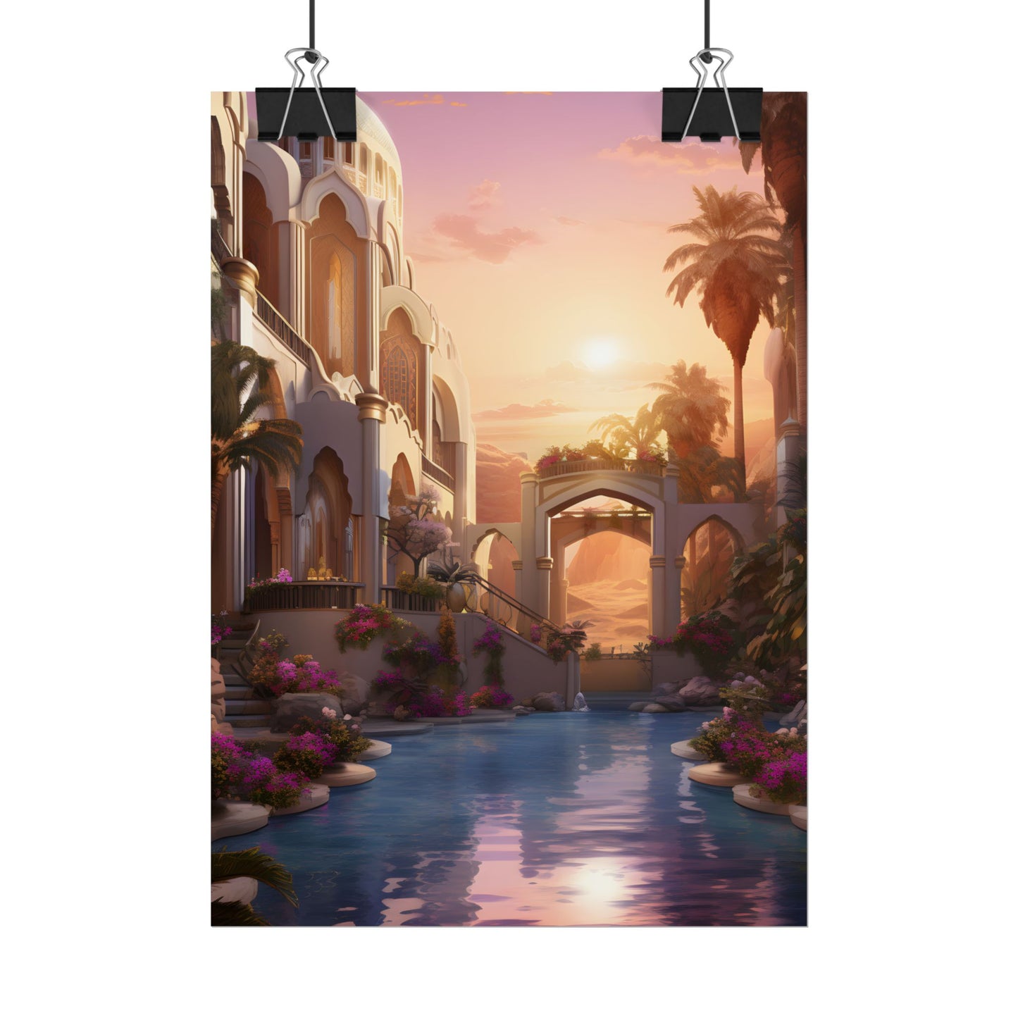 Desert Oasis Serenity: Arabian Nights-Inspired Artwork - Poster