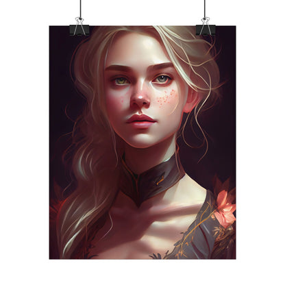 Astonishing Blonde Portrait: Artistic Beauty in Darkness - Poster
