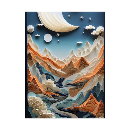 Vibrant European Quilled Landscape: Intricate Paper Art - Poster