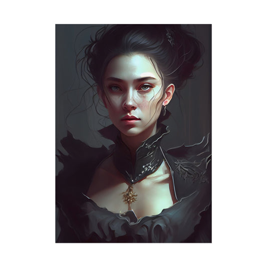 Black Hair Beauty: Sleeveless Portrait Art - Poster