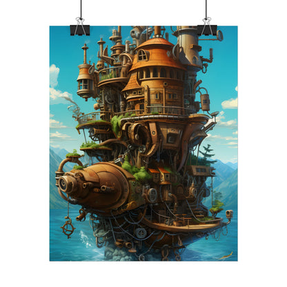 Oceanic Steampunk Treasure Dive: Underwater Adventure Artwork - Poster