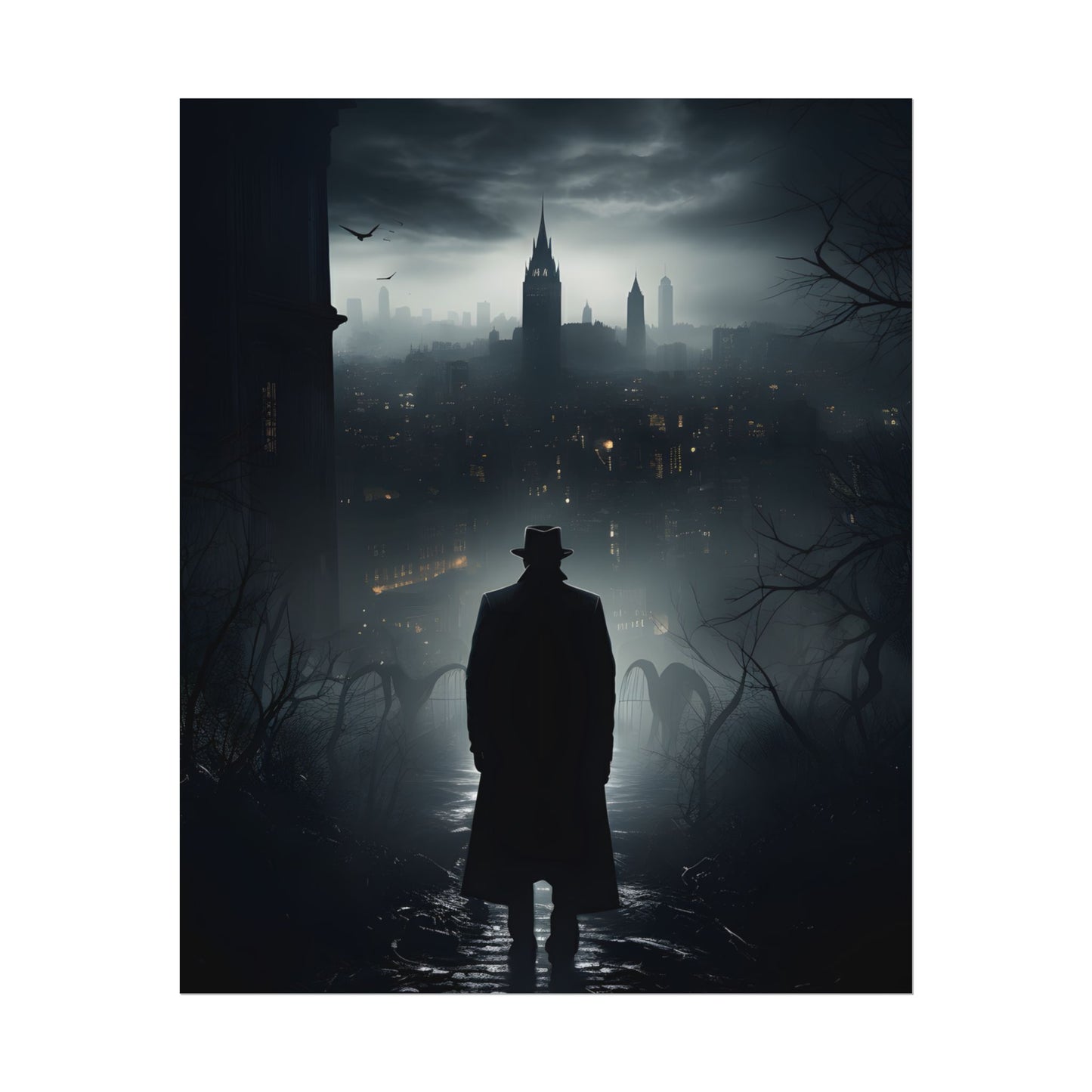Dark Streets, Hard-Boiled: Urban Fantasy Detective Artwork - Poster