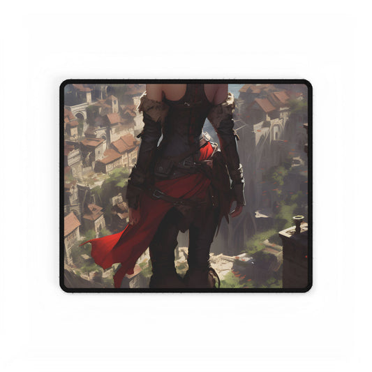 Blonde Anime Bloom: Calming Outdoor Artwork - Desk Mat