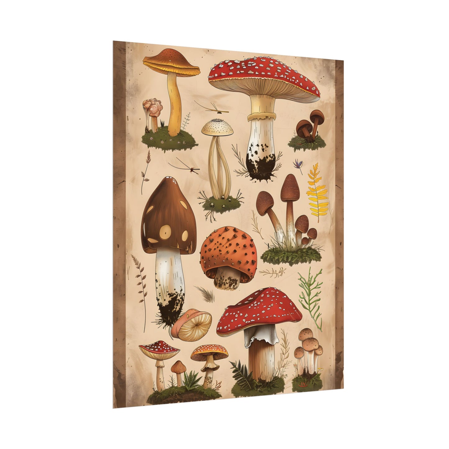 Vibrant Mushroom Species Poster: A Colorful Collection - Poster