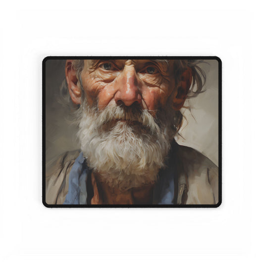 Elderly Wisdom: Portrait of a Timeless Soul - Desk Mat