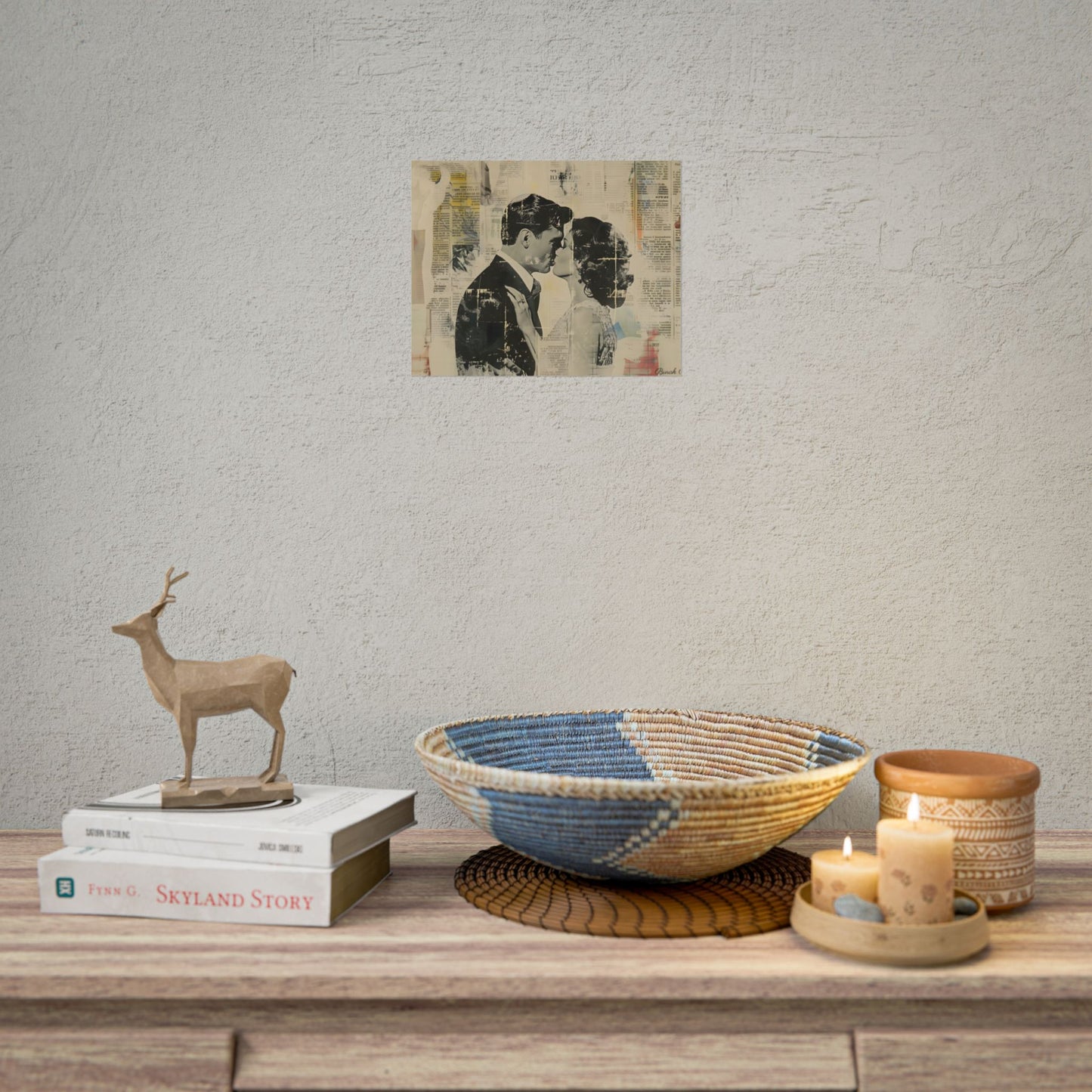 Vintage Romance: Celebratory Couple Art Poster - Poster