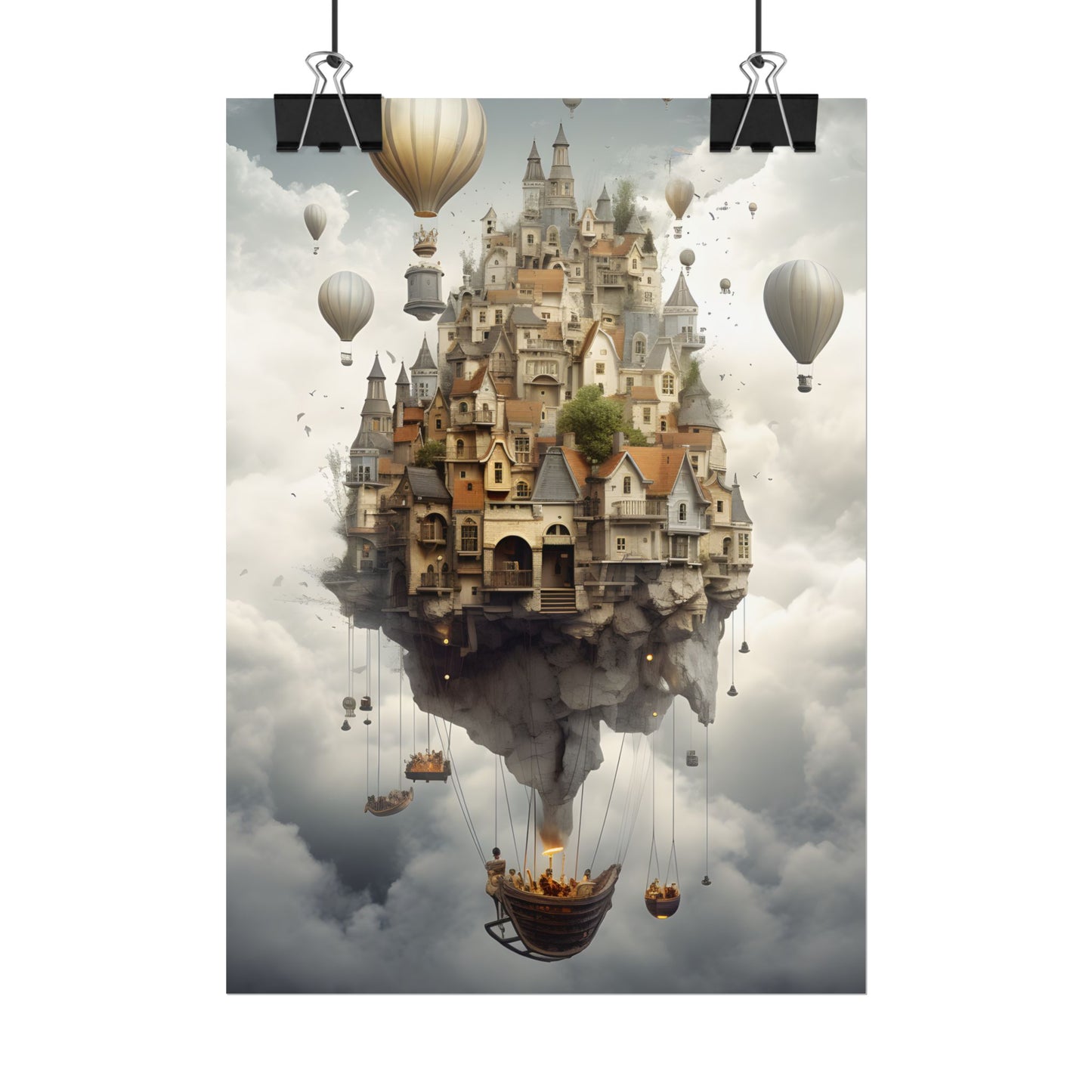 Casual Portrait: Soft Lighting and Light Blue Background - Poster