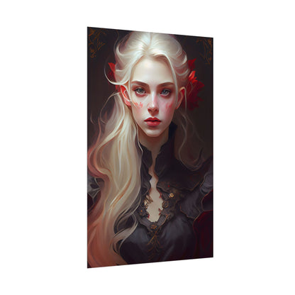 Beautiful Blonde Portrait: A Stunning Female in Black Top - Poster