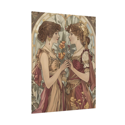 Middle Eastern Floral Beauty: Traditional Attire Digital Art - Poster