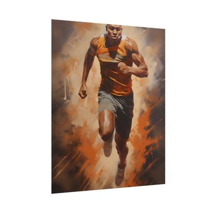 Passionate Fitness Moment: Dedicated Athlete in Action - Poster
