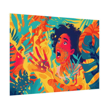 Whimsical Plant Illustration: Digital Cartoon Art - Poster