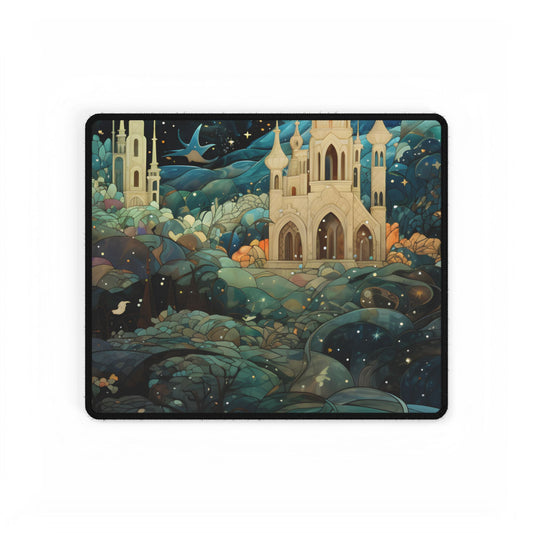 Medieval Stained Glass: Intricate Church Windows Art - Desk Mat