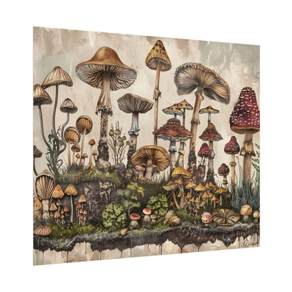 Vintage Mushroom Illustrations: A Collection of Unique Fungi - Poster