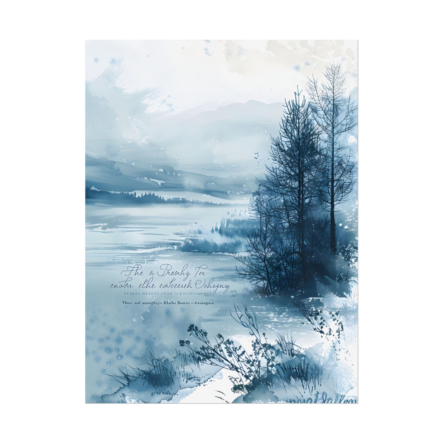 Peaceful Serenity: Winding River and Forest Reflections - Poster