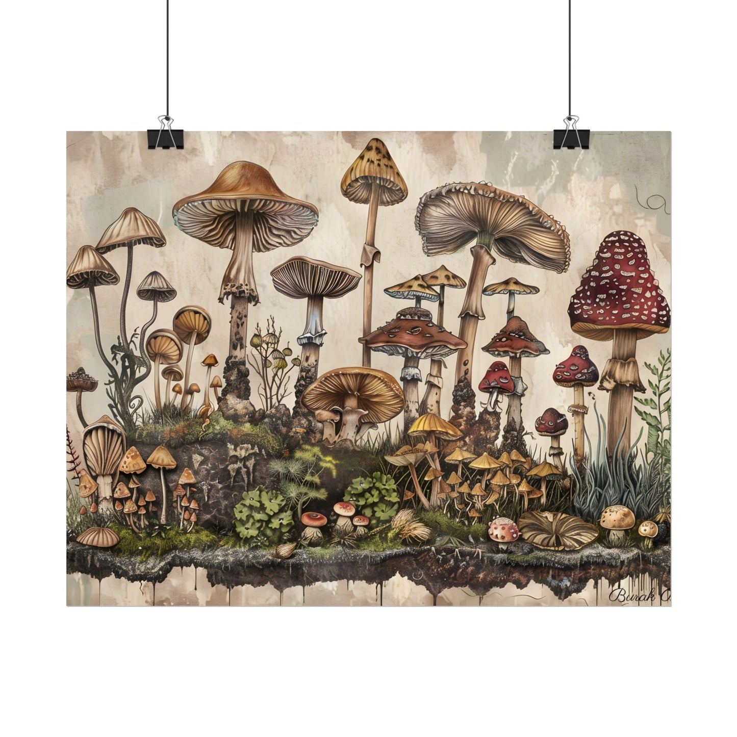 Vintage Mushroom Illustrations: A Collection of Unique Fungi - Poster
