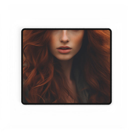 Gorgeous Redhead Woman: Natural Beauty Artwork - Desk Mat