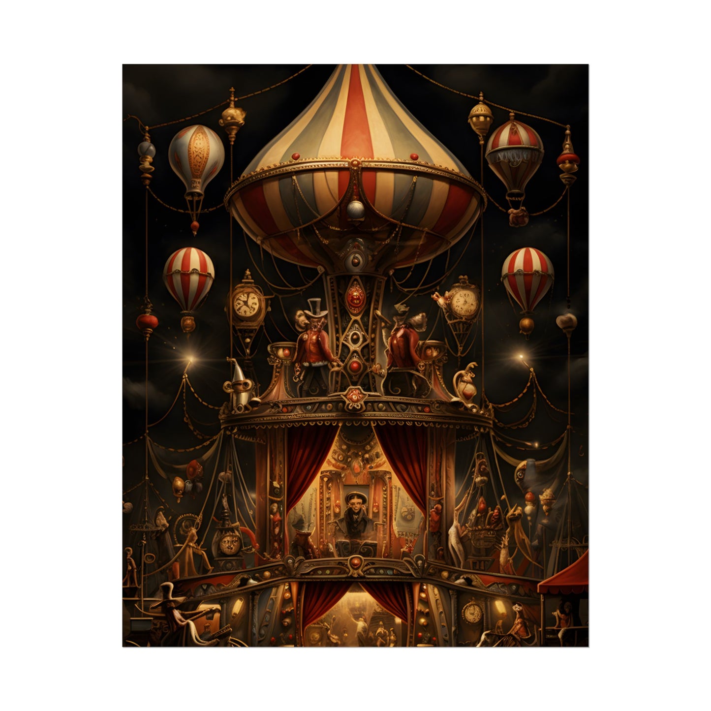 Whimsical Clockwork Circus: A Fantastical Artwork - Poster