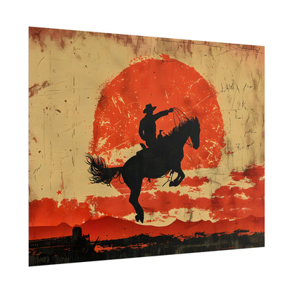 Vintage Rodeo Cowboy: Classic Bucking Bronco Art - Poster