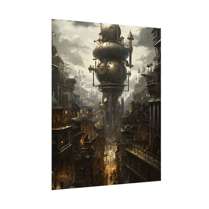 Vibrant Steampunk City: A World of Wonder - Poster