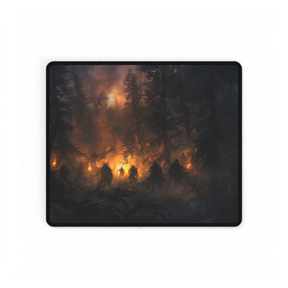 Tranquil Forest Sunset: People Connecting with Nature - Desk Mat