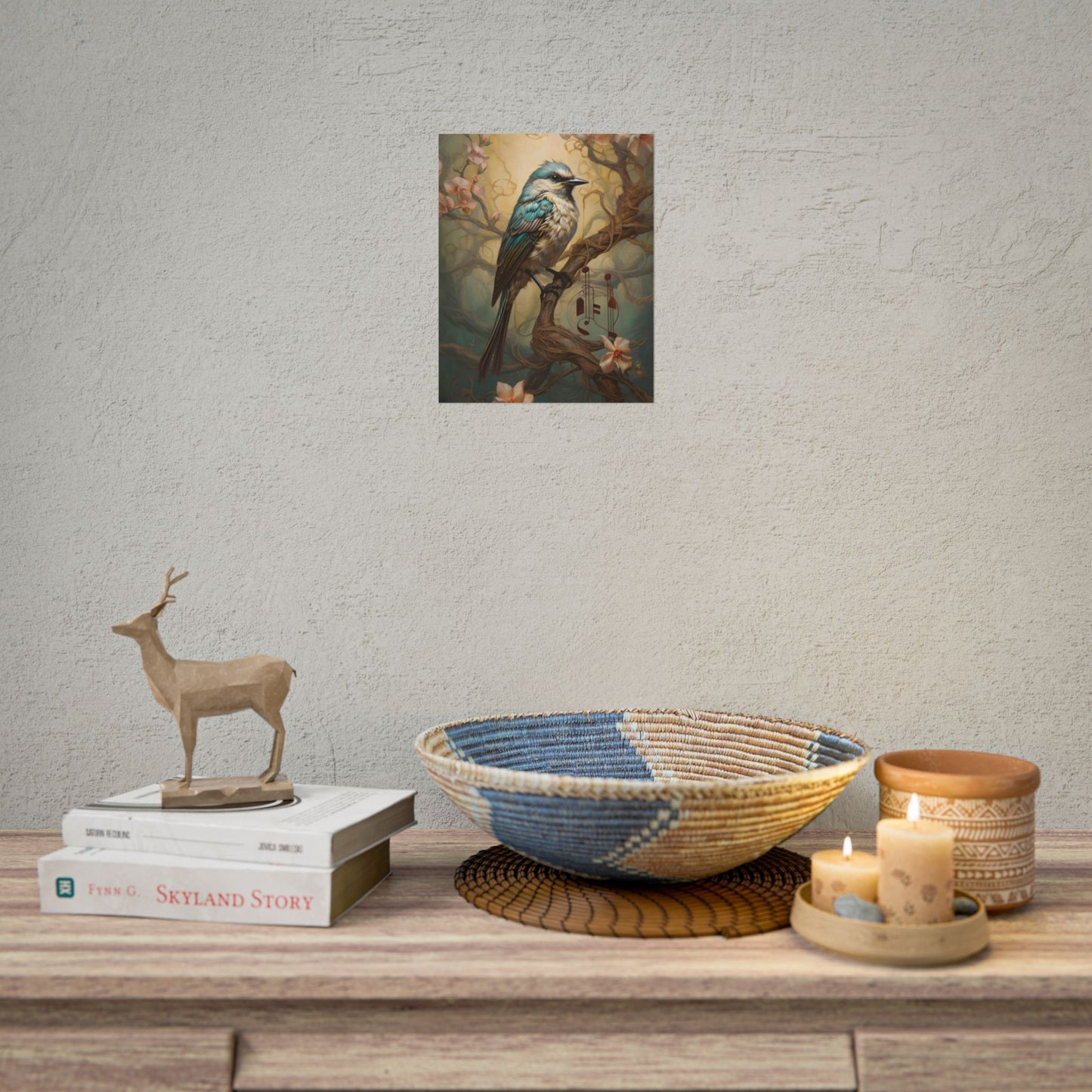 Blue Beauty: A Majestic Songbird in Nature - Poster