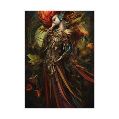Grand Statue of a Majestic Bird in Serene Setting - Poster