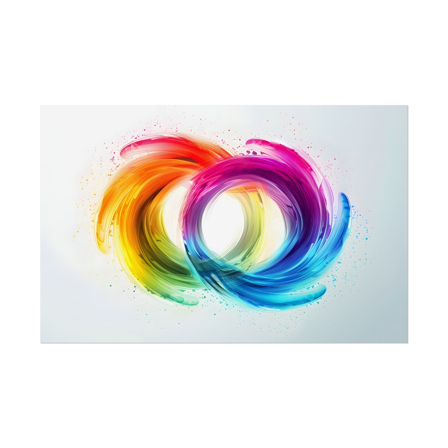 Swirling Colors: Gradient Artwork with Red, Blue, and Yellow Circles - Poster