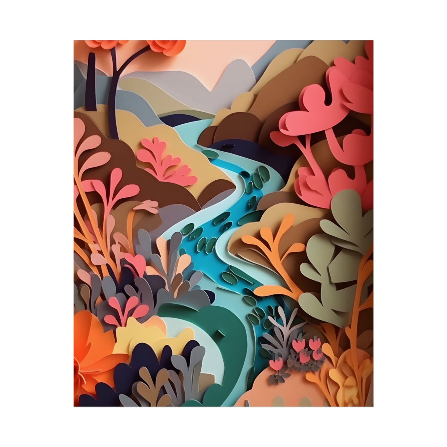 Eye-Catching American Landscape: Paper Quilling Art - Poster