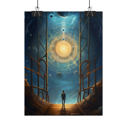 Space Explorer's Journey: Sleek Spacecraft in Stellar Odyssey - Poster