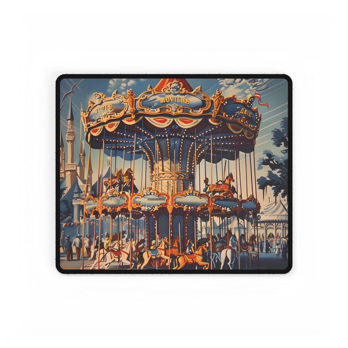 Vintage Disney Attraction: Retro-Themed Artwork - Desk Mat
