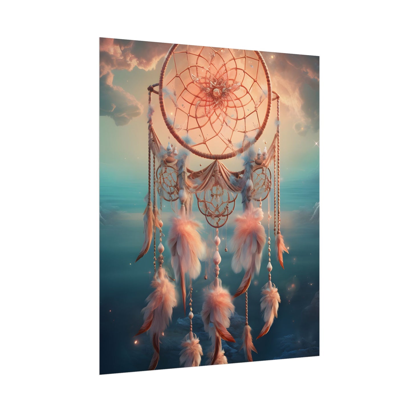 Ethereal Dreamcatcher Realm: Surreal Dreamscape Digital Art - Poster