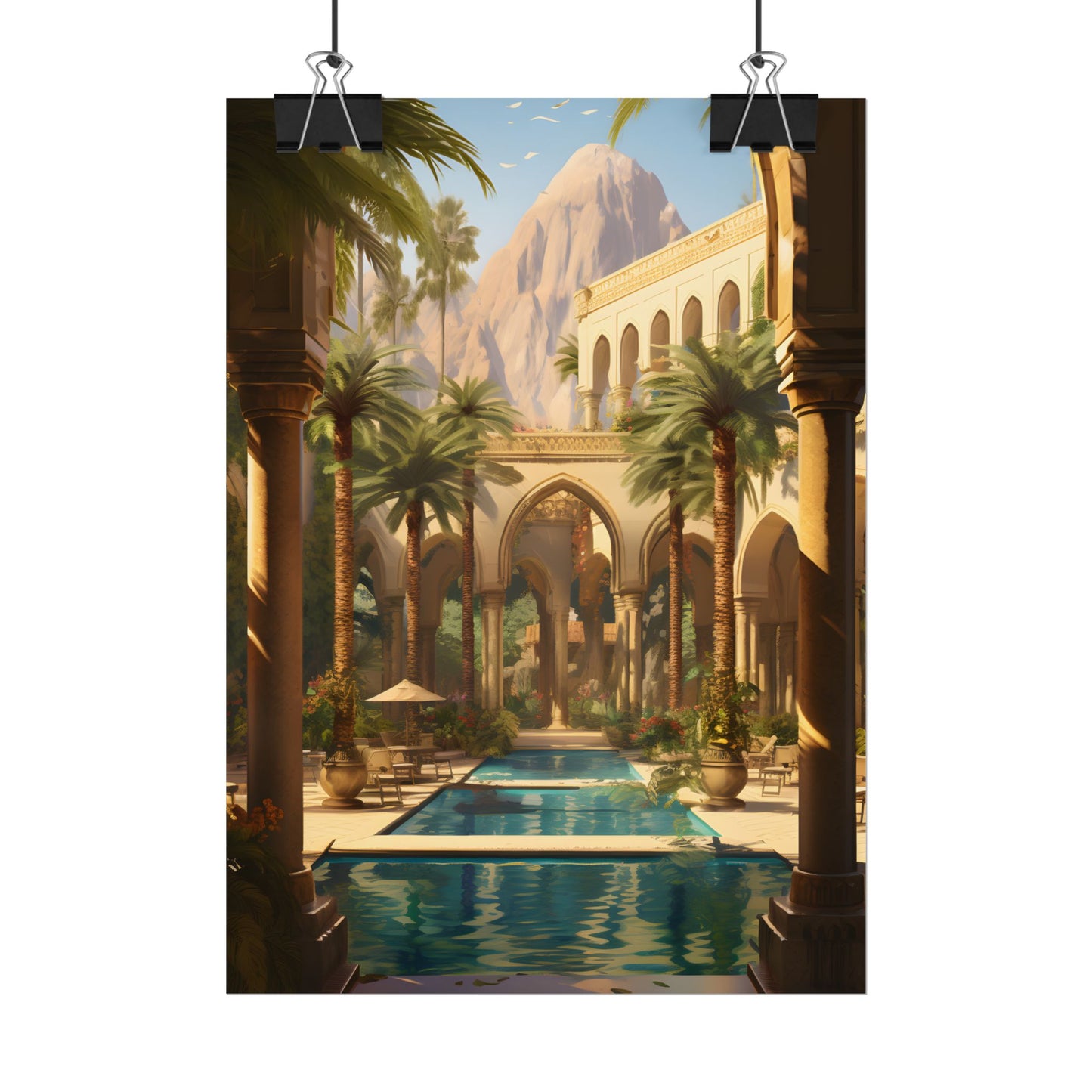 Mythical Desert Oasis: Arabian Nights-Inspired Art - Poster